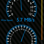Měření rychlosti čtení z karty v app SD Tools.